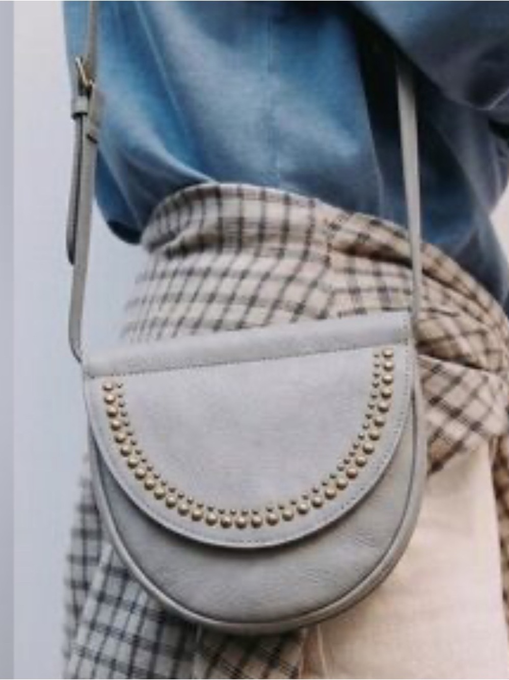 Sundance Made in Italy Genuine Leather Studded Mini Crossbody Bag